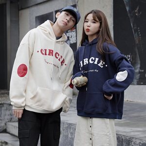 6352 2021情侣宽松连帽卫衣 套头卫衣男韩版休闲情侣卫衣班服 P65图片