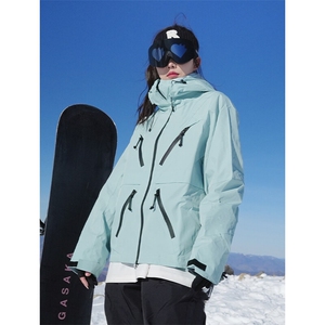 冬新防风防水拉链魔术贴滑雪服中性加绒加厚时尚夹克外套M19-P180