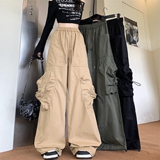 2024新款设计感蜂窝口袋直筒休闲裤炸街工装裤女潮现货K8172-P47，男装工装外套，星座512-3