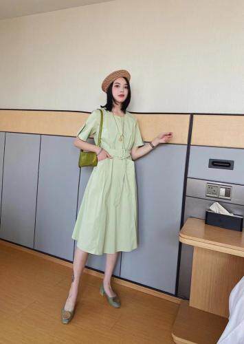 ［爱美欧］夏季新款收腰显瘦连衣裙，女装连衣裙，爱美欧