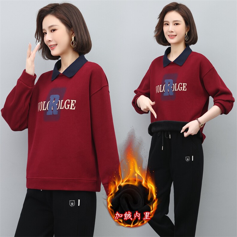 2022年秋季新款印花字母加绒加厚卫衣女长袖韩版宽松显瘦上衣服棉,女装卫衣/绒衫,简韵佳