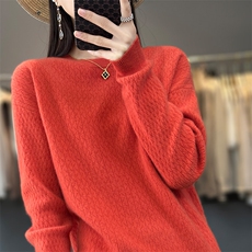 软糯舒服羊毛衫女秋冬新款毛衣打底衫套头长袖针织圆领羊毛衫，女装羊毛衫，魅途羊绒