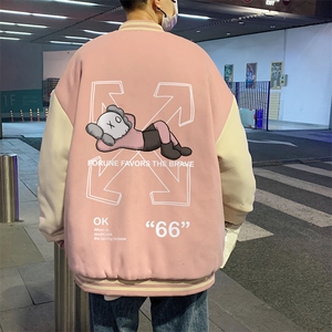 BQMF28-P90港风拼接棒球服男士棉服男棉袄男潮牌棒球服棉袄男潮牌图片