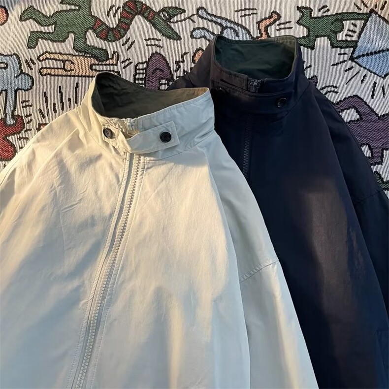 新款夹克男拉链ins长袖棒球领日常JS7306P55图片