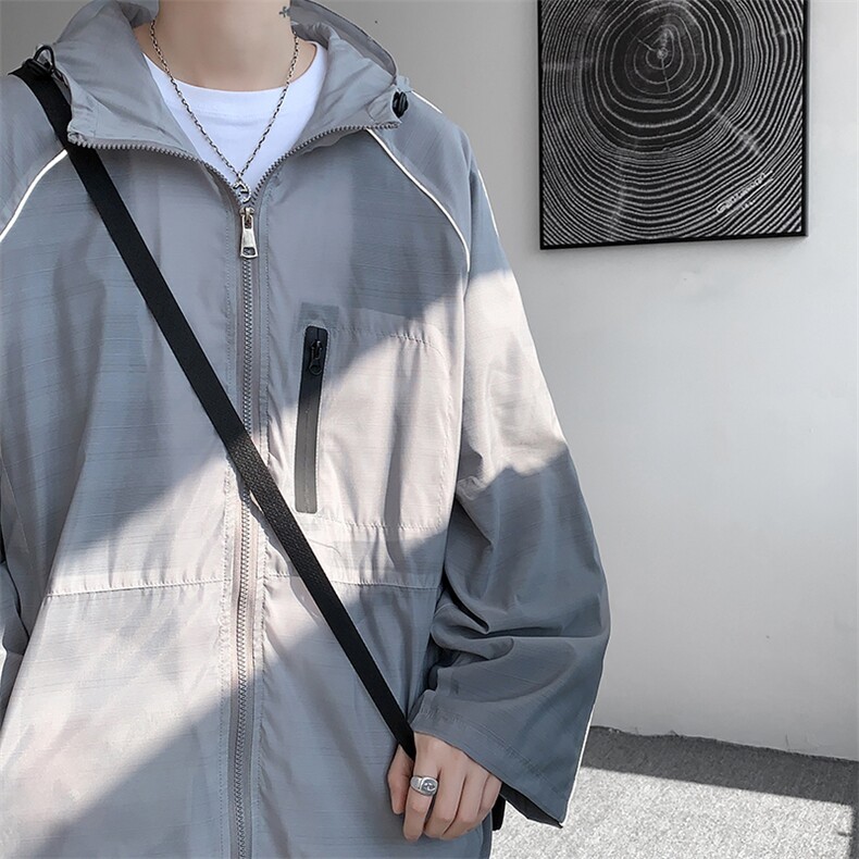 8XL-M特大码防晒衣连帽外套户外皮肤衣反光防晒服FS1601P68控88,男装夹克,电商D206-1