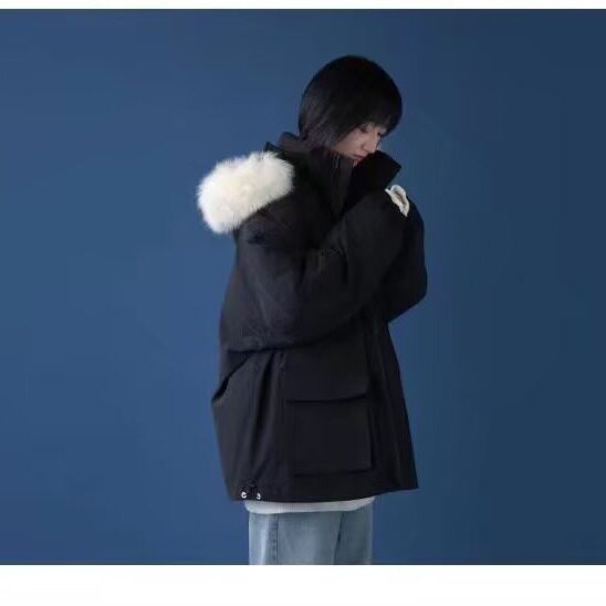加绒加厚冬男女连帽棉衣毛领工装大口袋魔术贴面包服MY259P88,男装棉衣,星座1013-1