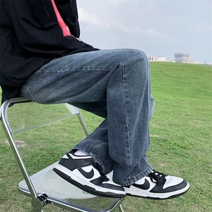 牛仔裤男水洗做旧宽松直筒裤子高街ins潮牌阔腿休闲长裤GH964-P45图片