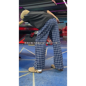 网图慎用 2026春季新款港风格子休闲裤男阔腿裤K5628特P30控58图片