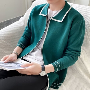 2024新款美式针织开衫外套男修身时尚帅气轻熟风男装潮流毛衣MG05图片