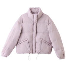 现货新款独特超好看短款羽绒服女款冬季立领面包服小个子羽绒外套，女装羽绒服，韩然一族