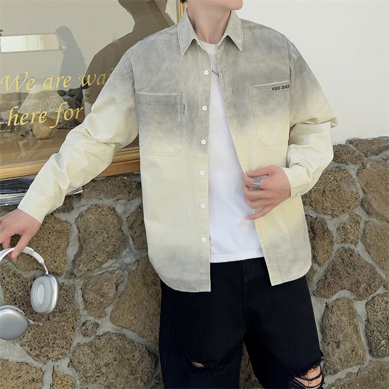 高品质纯棉寸衫型夹克扎染渐变外套店主社会小伙潮牌新款CS76P68,男装夹克,星座301B-1