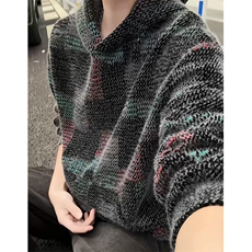 美式复古男女针织连帽卫衣秋冬季加厚毛绒外套SYT20P62，女装短外套，星座1112-1