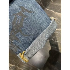 1506-1/KFK62391/P57裤子潮牌潮流复古怀旧破洞老爹哈伦牛仔裤男图片