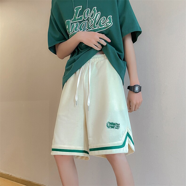 夏季高街薄款潮流五分短裤休闲开叉宽松运动裤高腰阔腿K3001-P25,男装休闲裤,星座512-2