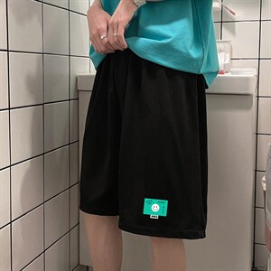 MK37264-P15冰丝短裤男士大码宽松休闲五分裤男运动中裤