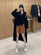 时尚秋冬保暖长款过膝羊毛开衫显瘦百搭气质女装外套，女装羊毛衫，聚奥羊绒