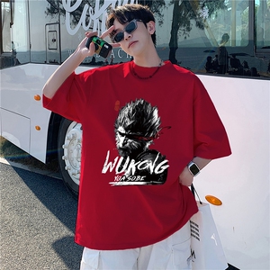 黑神话悟空短袖t恤男夏季美式高街hiphop潮牌蜘蛛精穿搭五分半袖图片