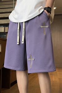 刺绣 大货足中性风潮牌短裤男学生宽松416B-1-DK862-特P28限48图片