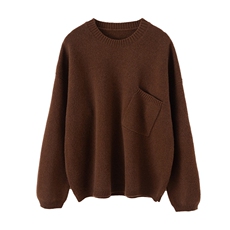 2025年秋季新款百搭女士袖口带兜羊毛衫，女装羊毛衫，狄美羊绒