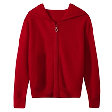 男女通用拉链带帽有帽不可拆春秋冬时尚，童装儿童羊绒衫，六一童装