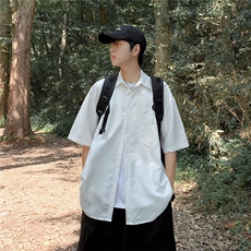 日系衬衫男女短袖港风潮流宽松百搭帅2025夏季ins外套CY1160-P34，男装T恤，星座412-2