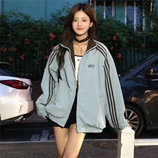K14-P62秋冬美式三条杠男女夹克双面穿宽松情侣棒球服运动百搭，男装夹克，电商B323A