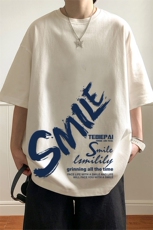 T659P26夏季新款美式纯棉短袖T恤ins衣服宽松半袖体恤字母印花，男装T恤，星座304A