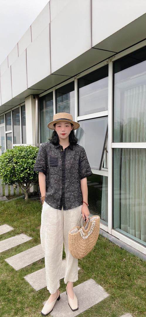 纯苎连衣裙小衫裤子裙子衬衣 时尚风 风淑女风休闲风，女装连衣裙，川哲