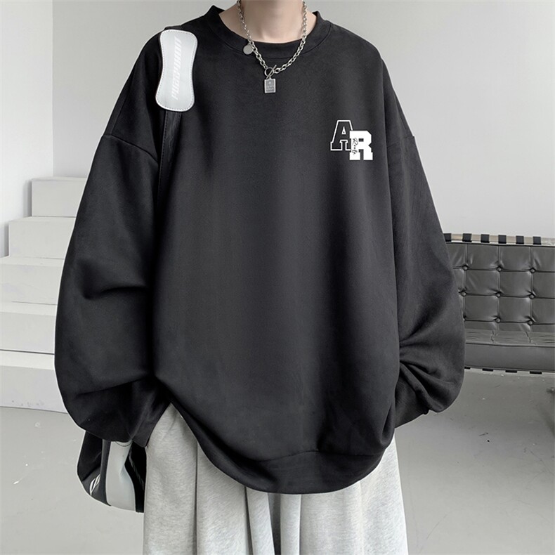 麂皮绒卫衣男大码重磅长袖t恤男 JW81369-P35图片