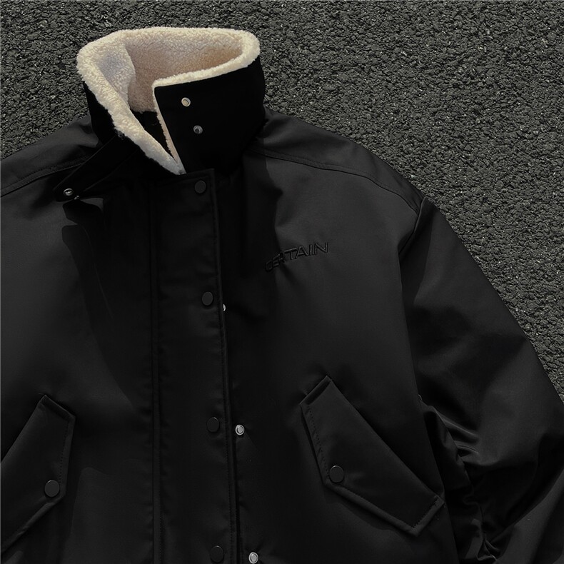 冬装美式复古羊羔毛翻领棉服飞行夹克棉衣加厚外套男H1031P128,男装夹克,电商A341