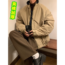 秋冬季宽松潮牌休闲工装棉服日系复古立领棉衣外套男W6601-P82，男装棉衣，星座512-2