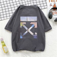 YT26130-P30亚短袖t恤男大码五分袖男宽松七分袖港风摆拍，男装T恤，电商A040