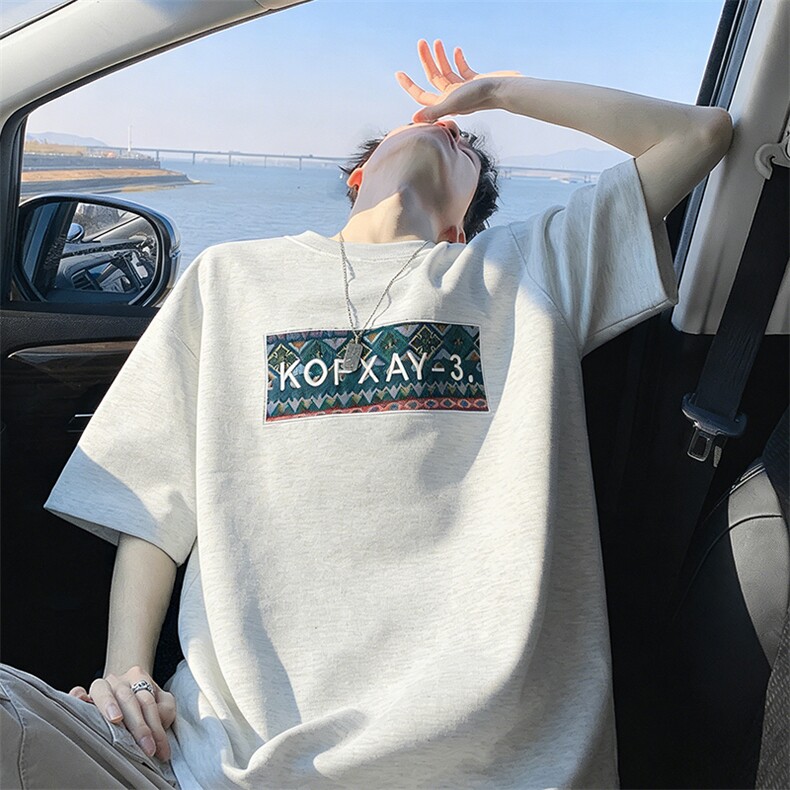 2026美式重磅冰感民族风短袖T桖春夏DX2611特P28控59，男装T恤，电商B208