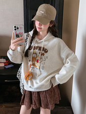 大货刺绣连帽休闲卫衣2C309-2510-p125-k178，女装卫衣/绒衫，2C309