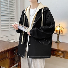 潮流假两件夹克宽松连帽休闲外套A161-7903-P78，男装夹克，电商A161