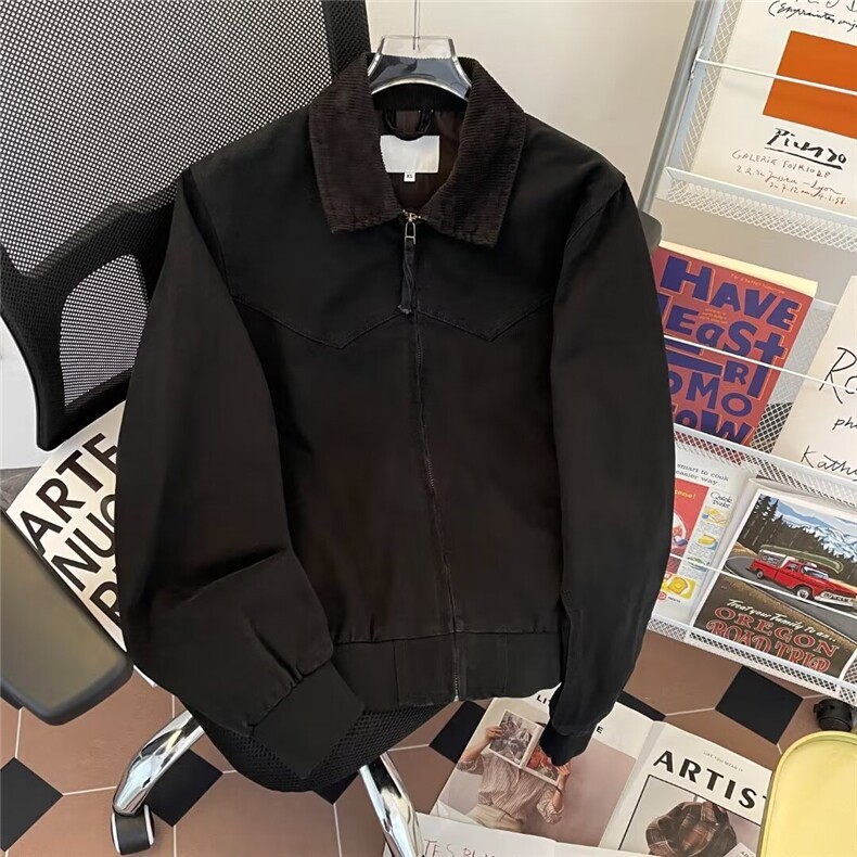秋男夹克衫灯芯绒领拉链拼接款外套JK9319P70,男装夹克,星座1013-1