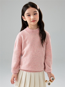 秋冬新款彩点纱儿童羊毛衫男童套头打底上衣女童圆领羊绒针织毛衣图片