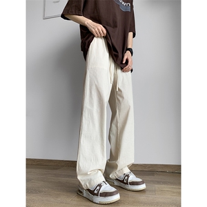 8XL-M 特大码肌理感冰丝薄款休闲裤长裤男宽松百搭情侣裤K919P58图片