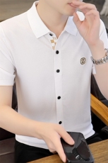 7963-P70夏季休闲时尚短袖毛衣男打底衫欧货T恤潮牌针织衫，男装T恤，电商D310B-1