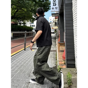 网图慎用 夏季宽松美式工装裤新款百搭弯刀休闲裤 310A-6131-P35图片