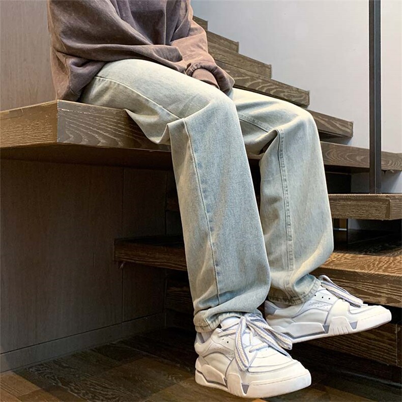 主推！牛仔裤男秋季美式高街vibe水洗休闲长裤A080-9601-P40控68,男装牛仔裤,电商A080