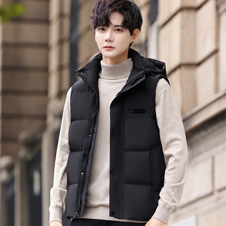 新标潮牌时尚户外运动连帽90白鸭绒羽绒马甲外套魔术扣可以二开，女装短外套，星座210-5(原414-2)