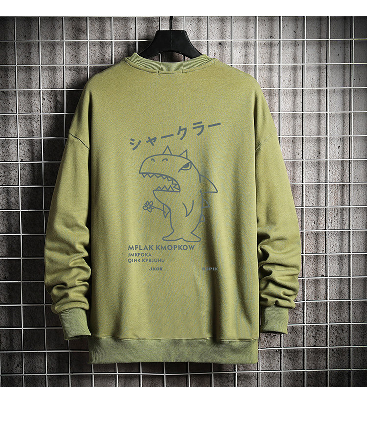 S6093-P35加绒-P40秋季圆领卫衣男大码韩版宽松长袖外套男,男装卫衣,电商A040A