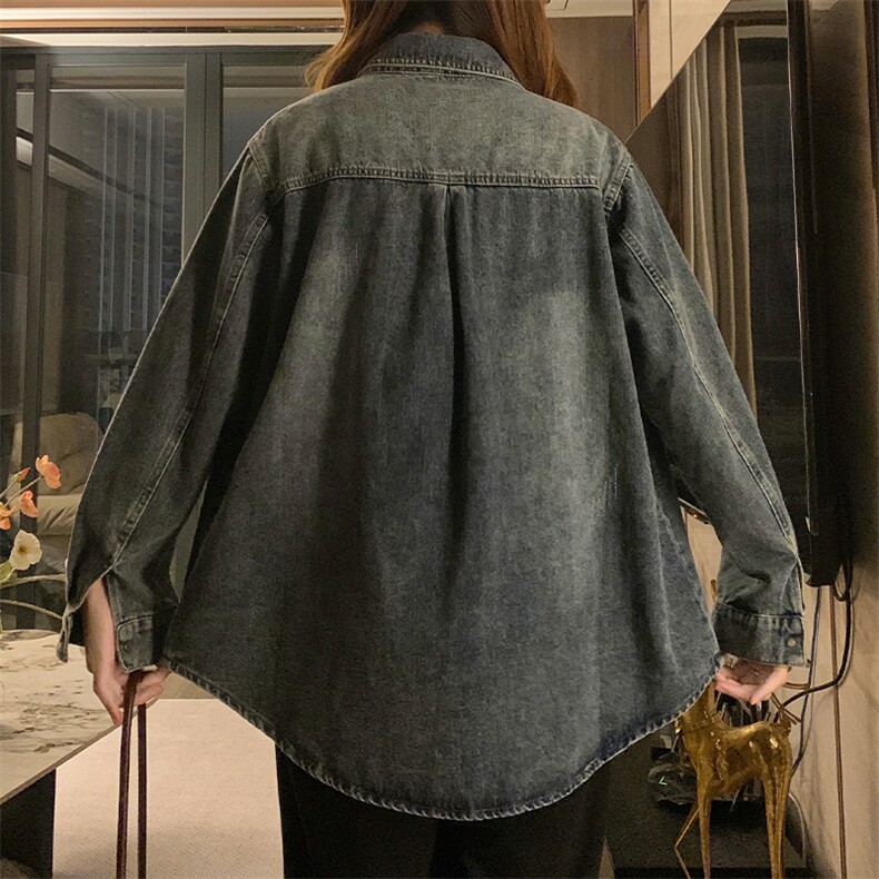 牛仔衬衫外套女流苏毛边上衣春秋新款复古休闲衬衣潮C631-88,男装衬衫,星座911-2(原星座613-2）
