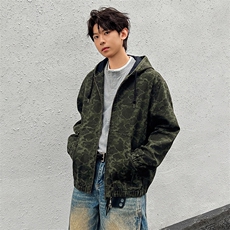 美式高街大口袋连帽迷彩夹克复古工装外套A436-W992-P115168，男装夹克，电商A436