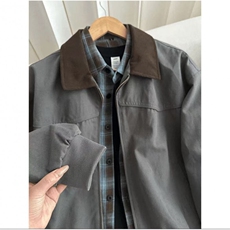 秋季大货拼色衬衫领纯棉宽松夹克男上衣外套DSA157B-J182-P75，男装夹克，电商A157B