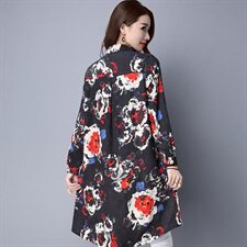 时尚印花显瘦韩版2025年冬季长袖套头加绒衬衣休闲开衫棉衬衣，女装T恤，风姿绰