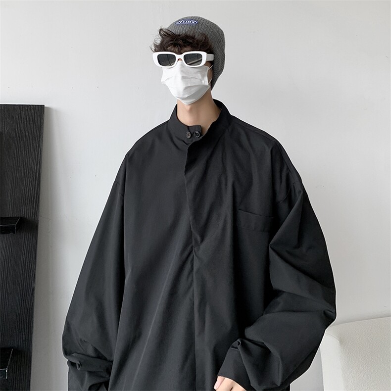 长袖衬衫男港风日系外套C035P35图片