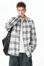 格子衬衫长袖秋季宽松百搭休闲衬衣外套2025新款简约Q5570-特P42，男装衬衫，星座610（原A335）