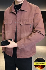 加绒加厚秋冬季夹克外套男2025新款全棉水洗上衣A313-99528-P145，男装夹克，电商A313